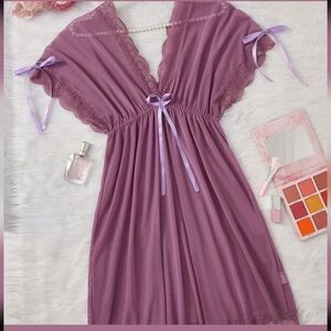 Purple Lace Trim Nightgown